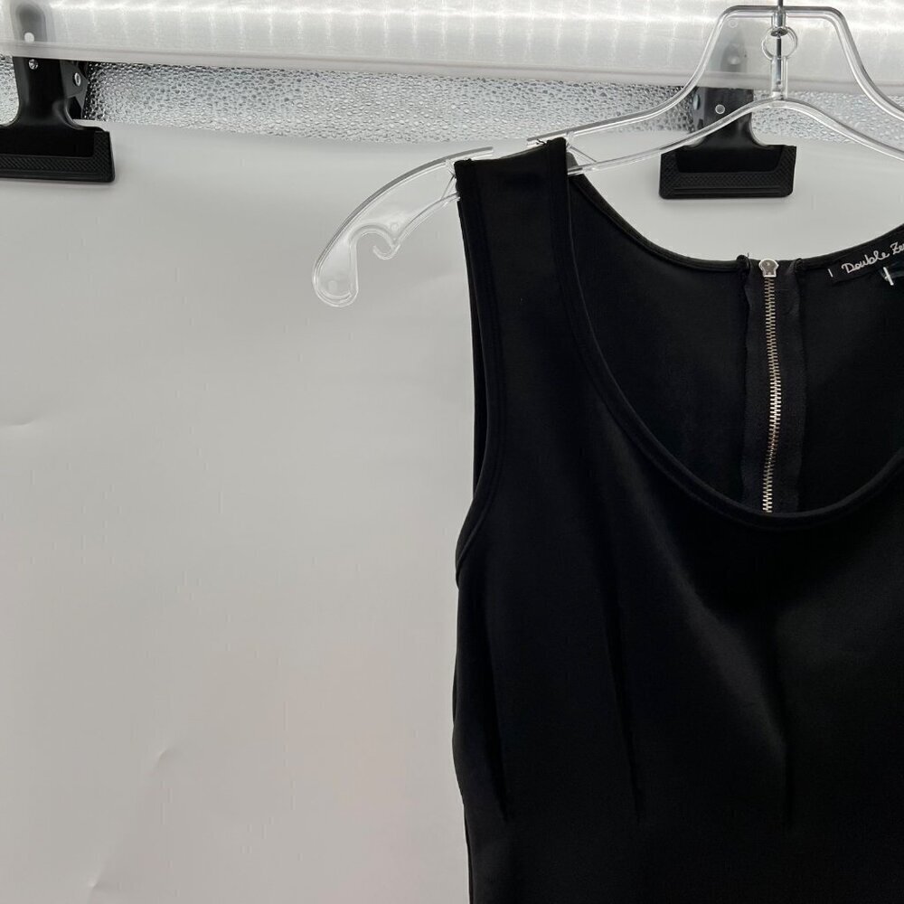 Double Zero Women's Sleeveless A-Line Dress Black Size Small Above Knee Zip - Picture 3 of 9